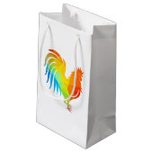 Chicken Low Poly Geschenktasche Kleine Geschenktüte (Rückseite Schrägansicht)