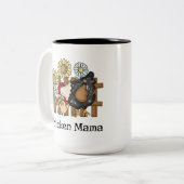 Chicken Mama | Das Leben bei Hühnern ist einfach b Zweifarbige Tasse (Vorderseite Links)