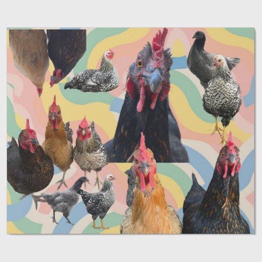 Chicken Mania All Occasion Wrapping Paper Geschenkpapier (Flach)