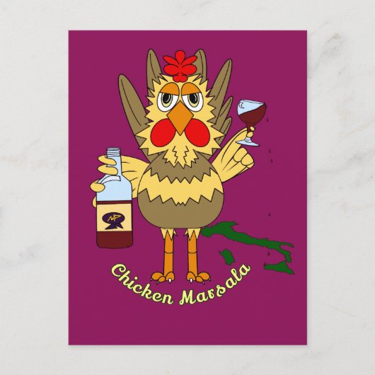 Chicken Marsala ~ Funny Chicken Postkarte (Vorderseite)