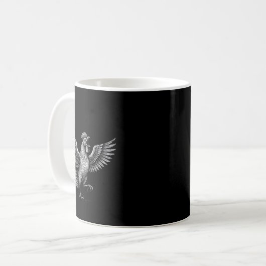 Chicken Meme Caw Funny Sayings Rooster Humor Quote Kaffeetasse (Vorderseite Links)