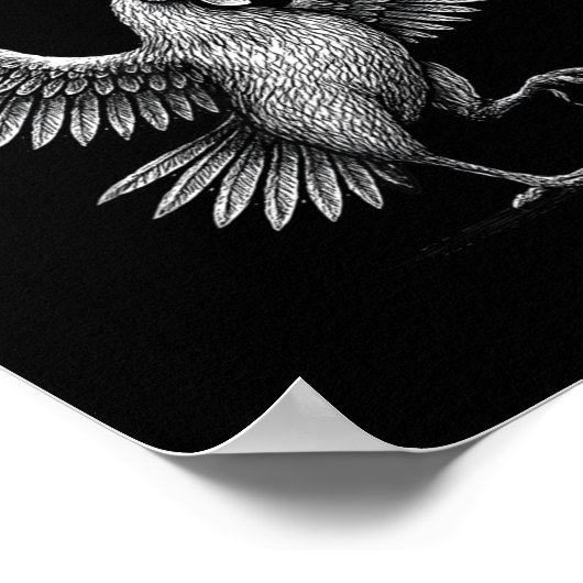 Chicken Meme Caw Funny Sayings Rooster Humor Quote Poster (Ecke)