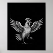 Chicken Meme Caw Funny Sayings Rooster Humor Quote Poster (Vorne)