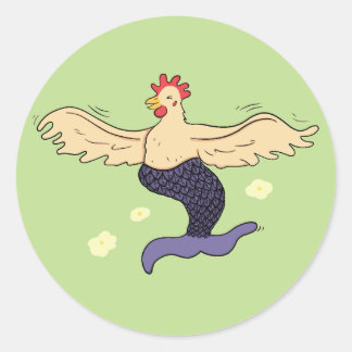 Chicken Mermaid Runder Aufkleber