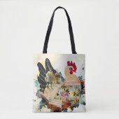 Chicken Mixed Media Art Collage Tasche (Vorderseite)