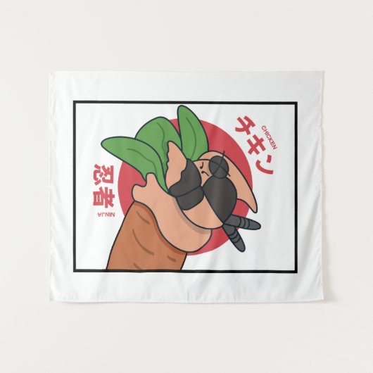 Chicken Ninja Wandteppich (Vorderseite (Horizontal))