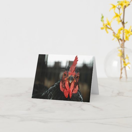 CHICKEN NOTECARD KARTE (Gelbe Blume)