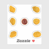 Chicken Nugget 6 Pack mit Ketchup Aufkleber (Blatt)