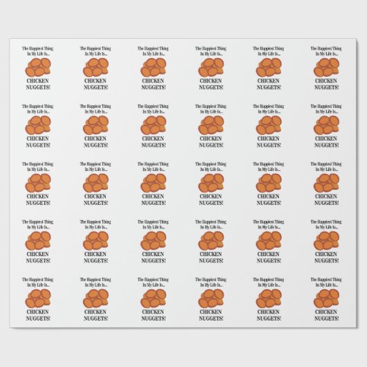Chicken Nugget Fast Food Funny Chicken Nugget Geschenkpapier (Flach)
