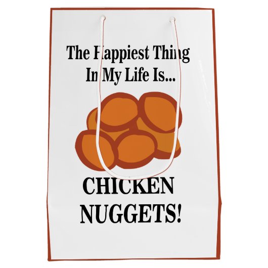 Chicken Nugget Fast Food Funny Chicken Nugget Mittlere Geschenktüte (Rückseite)