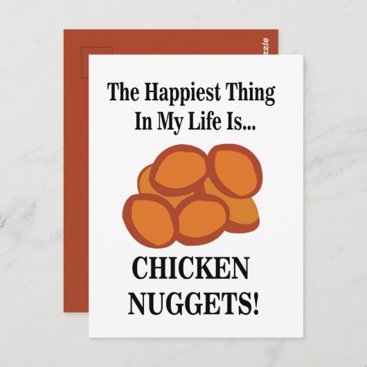 Chicken Nugget Fast Food Funny Chicken Nugget Postkarte (Vorne/Hinten)