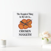 Chicken Nugget Fast Food Funny Chicken Nugget Quadratische Wanduhr (Zuhause)