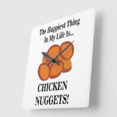 Chicken Nugget Fast Food Funny Chicken Nugget Quadratische Wanduhr (Winkel)