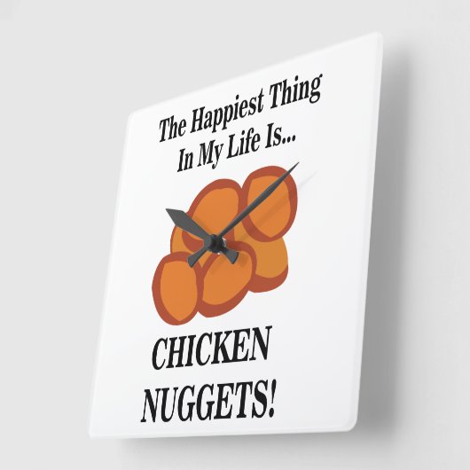 Chicken Nugget Fast Food Funny Chicken Nugget Quadratische Wanduhr (Winkel)