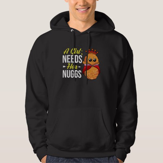 Chicken Nugget Girl Queen Vegan Nuggs Fries Hoodie (Vorderseite)