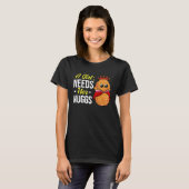 Chicken Nugget Girl Queen Vegan Nuggs Fries T-Shirt (Vorne ganz)