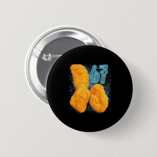 Chicken Nugget Lover 67 Meme Six Seven Fried Chick Button (Vorne & Hinten)