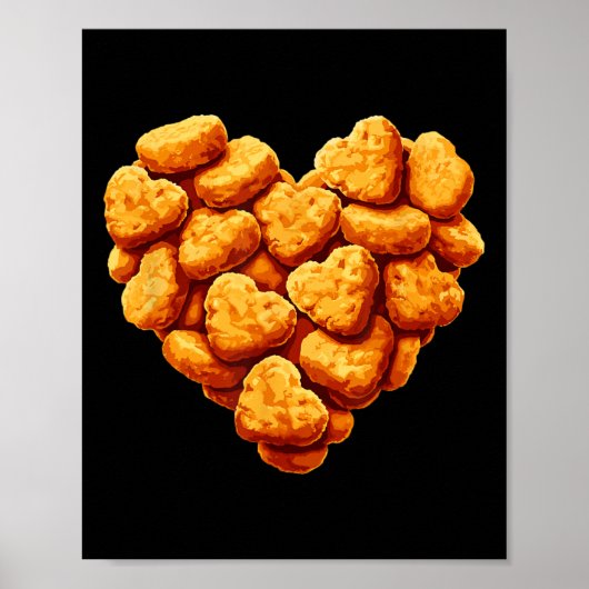 Chicken Nuggets Are My Valentine Heart Funny Valen Poster (Vorne)