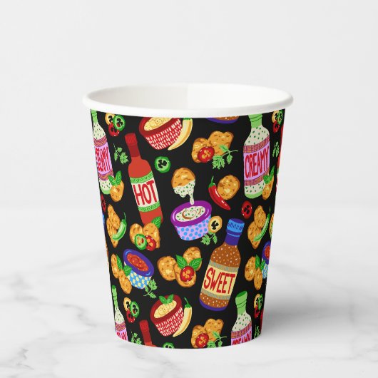 Chicken Nuggets & Dipping Soße Pappbecher (Links)