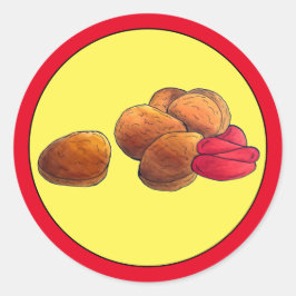 Chicken Nuggets Ketchup Junk Fast Food Feinschmeck Runder Aufkleber