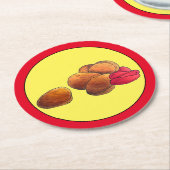 Chicken Nuggets Ketchup Junk Fast Food Feinschmeck Runder Pappuntersetzer (Angewinkelt)
