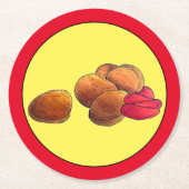 Chicken Nuggets Ketchup Junk Fast Food Feinschmeck Runder Pappuntersetzer (Vorderseite)