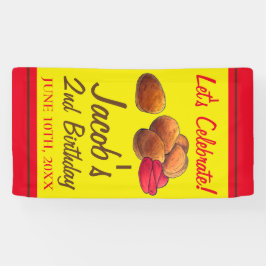 Chicken Nuggets Ketchup Junk Food Birthday Party Banner