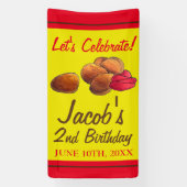 Chicken Nuggets Ketchup Junk Food Birthday Party Banner (Vertikal)