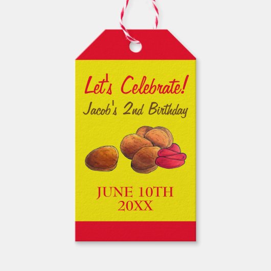 Chicken Nuggets Ketchup Junk Food Birthday Party Geschenkanhänger (Vorderseite)