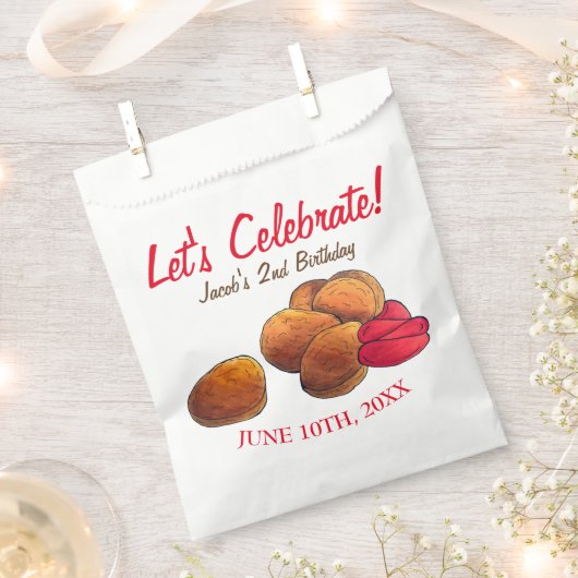 Chicken Nuggets mit Ketchup Junk Fast Food Feinsch Geschenktütchen (Ausgeschnitten)