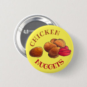 Chicken Nuggets mit Ketchup Junk Food Feinschmecke Button