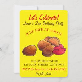 Chicken Nuggets mit Ketchup Junk Food Feinschmecke Einladung