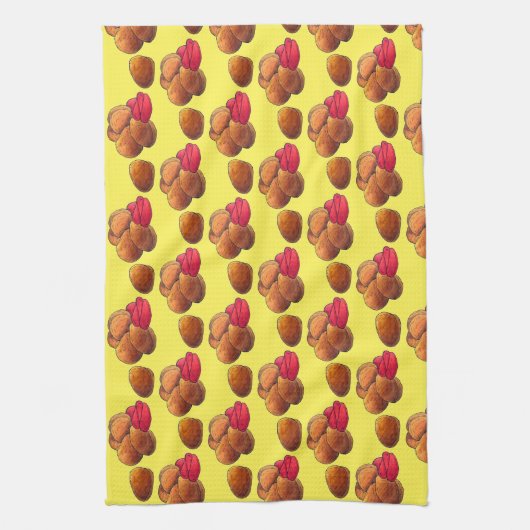 Chicken Nuggets mit Ketchup Junk Food Feinschmecke Geschirrtuch (Vertikal)