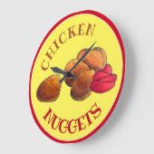 Chicken Nuggets mit Ketchup Junk Food Feinschmecke Große Wanduhr (Winkel)