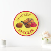 Chicken Nuggets mit Ketchup Junk Food Feinschmecke Große Wanduhr (Zuhause)