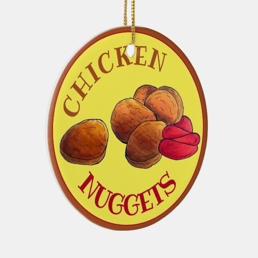 Chicken Nuggets mit Ketchup Junk Food Feinschmecke Keramik Ornament (Rechts)