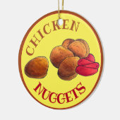 Chicken Nuggets mit Ketchup Junk Food Feinschmecke Keramik Ornament (Links)