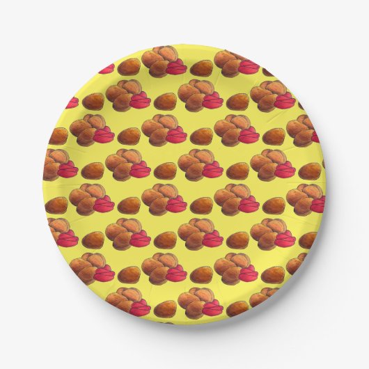 Chicken Nuggets mit Ketchup Junk Food Feinschmecke Pappteller (Vorderseite)