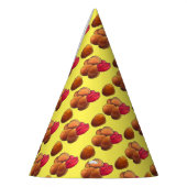 Chicken Nuggets mit Ketchup Junk Food Feinschmecke Partyhütchen (Links)