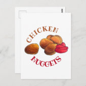 Chicken Nuggets mit Ketchup Junk Food Feinschmecke Postkarte (Vorne/Hinten)