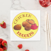 Chicken Nuggets mit Ketchup Junk Food Feinschmecke Serviette (Beispiel)