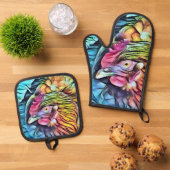 CHICKEN OFENHANDSCHUH & Topflappen-Set (Oben Unten)