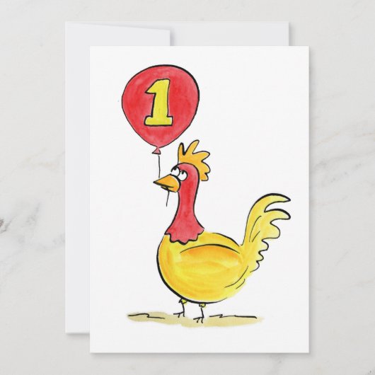 Chicken One Einladung (Vorderseite)