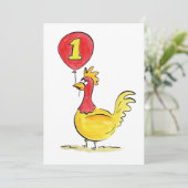 Chicken One Einladung (Stehend Vorderseite)