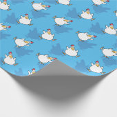 CHICKEN PANIC von Sandra Boynton [blau] Geschenkpapier (Ecke)