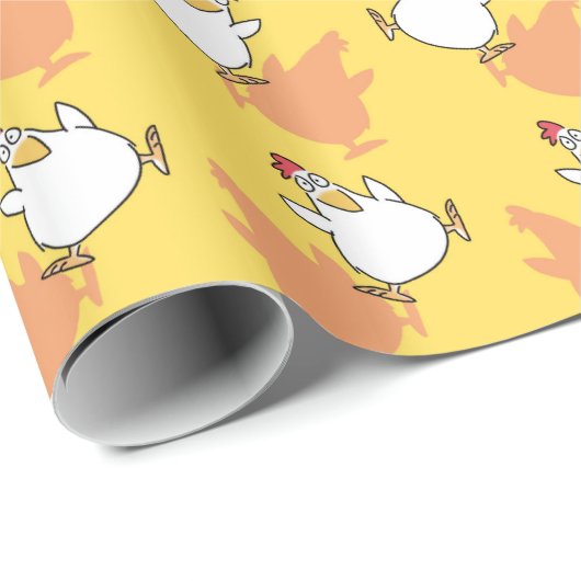 CHICKEN PANIC von Sandra Boynton [gelb] Geschenkpapier (Rolleneckpunkt)