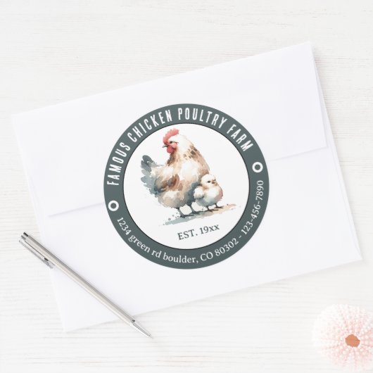 Chicken Paultry Farm Round Sticker (Umschlag)