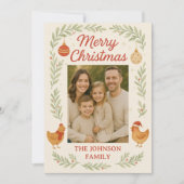 Chicken Photo Customizable Christmas Card Feiertagskarte (Vorderseite)