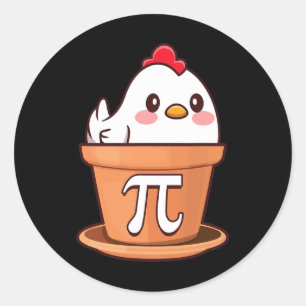 Chicken Pi Funny Pi Day Math Lover Teacher Graphic Runder Aufkleber