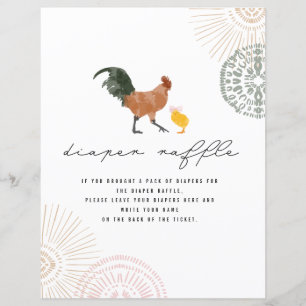 Chicken Pink Baby Dusche Windel Raffle Schild